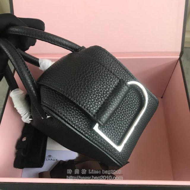DELVAUX女包 Delvau單肩斜挎包 半手工Cool box 小號 德爾沃女手提包 手拎包 黑銀  fcs1179